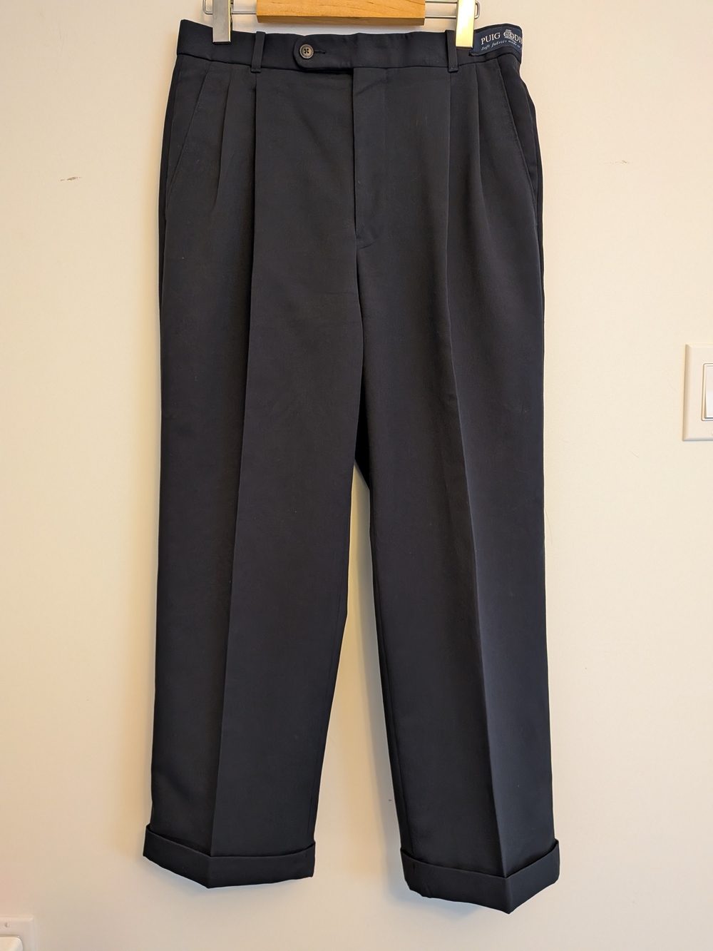 Vintage Cuffed Black Dress Pants